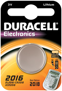 DURACELL Knoopcell Batterij CR2016